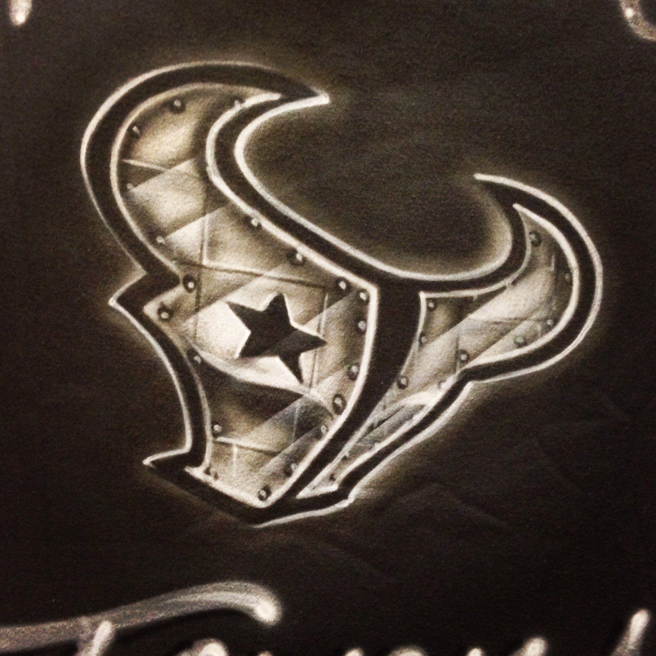 Texans Logo - Airbrush Metal Texans Logo