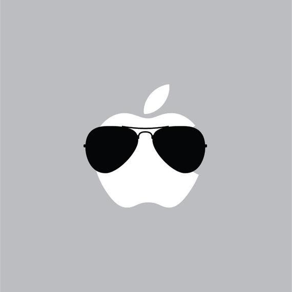 Apple Laptop Logo - Aviator Glasses Mac Apple Logo Cover Laptop Vinyl Decal | Etsy