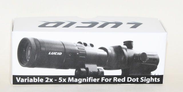 L and G with a Red Dot Logo - LUCID Optics 2x Variable Red Dot Magnifier