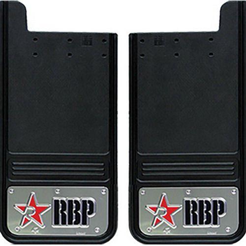 SS Square Logo - RBP 757006-SS Square Mud Flaps With Stainless Logo Background