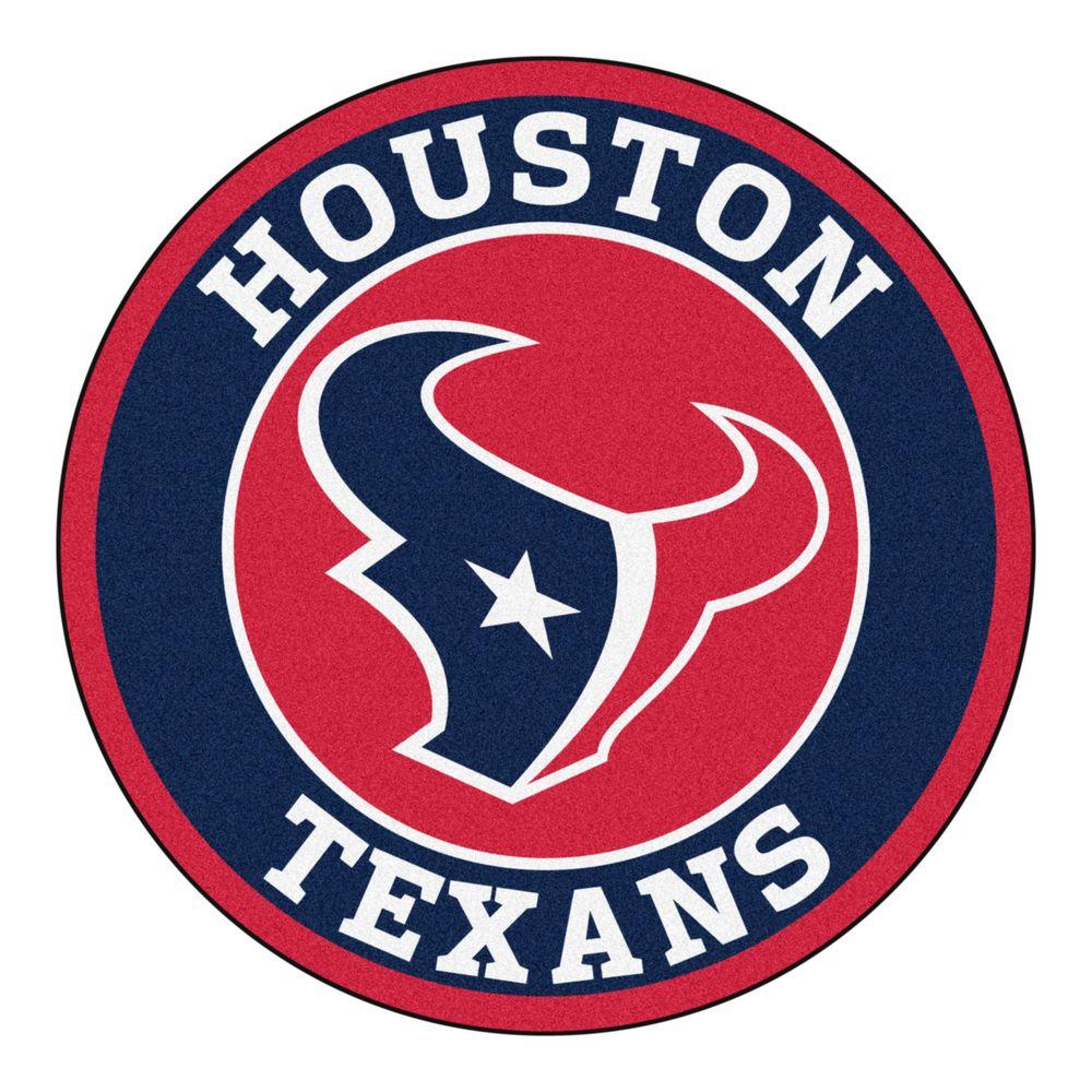 Texans Logo - FANMATS NFL Houston Texans Navy 2 ft. x 2 ft. Round Area Rug-17960 ...