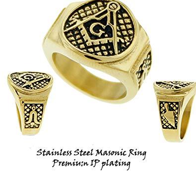 SS Square Logo - DEAN & ASSOCIATES DSTR731-14 Ring Masonic SS Signet with Square ...