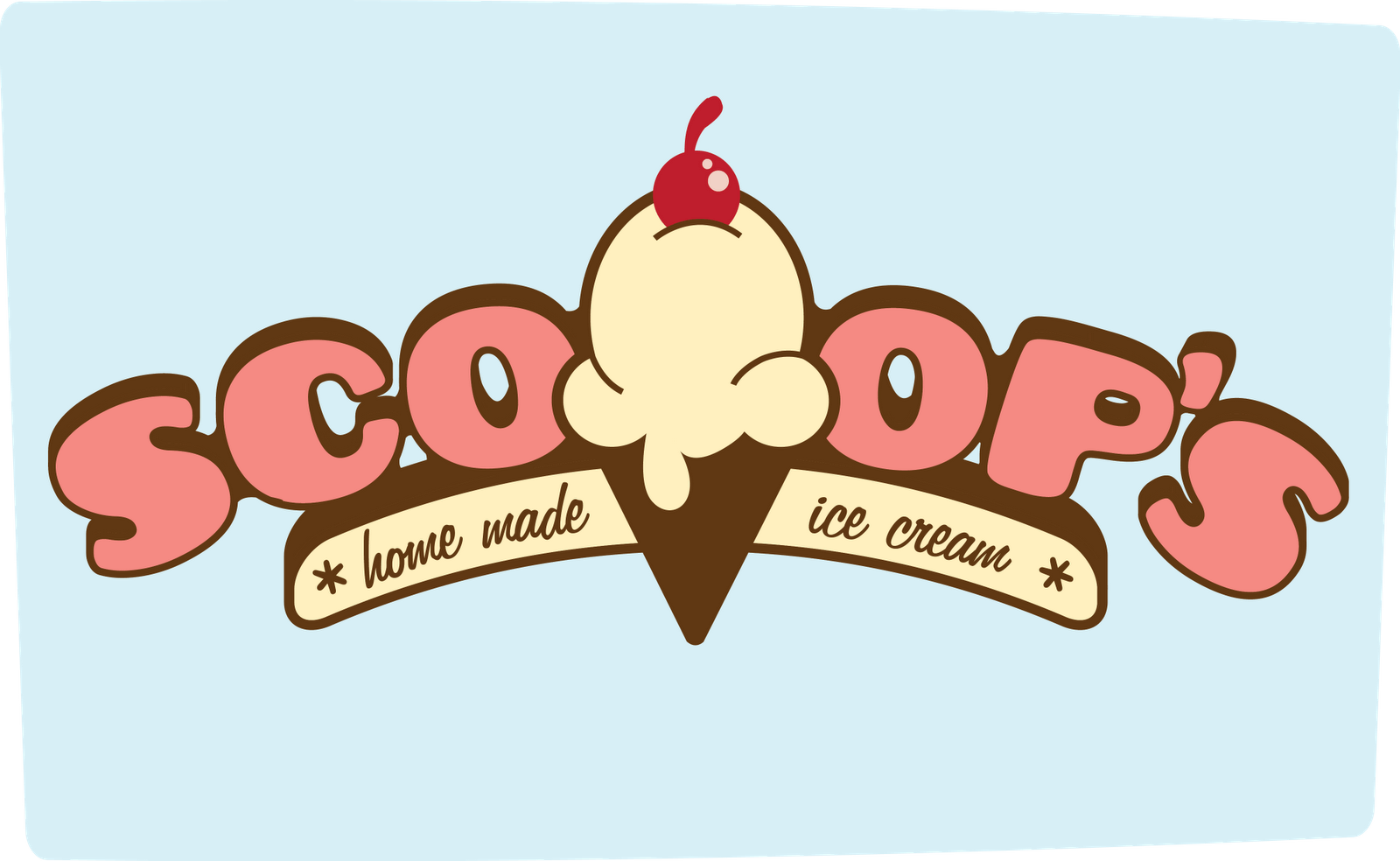Scoops Ice Cream Logo - Brett Ferrin BFA Visual Communications Portfolio: Scoop's Home Made ...