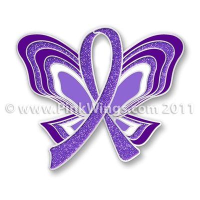 Purple Ribbon Logo - Purple Ribbon Butterfly Pin