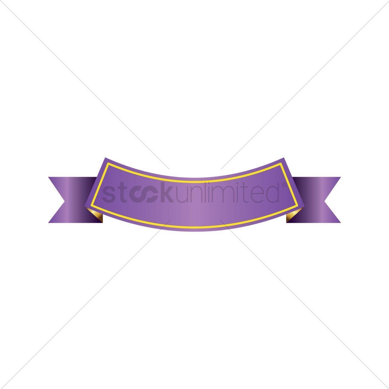 Purple Ribbon Logo - Purple ribbon banner design Vector Image