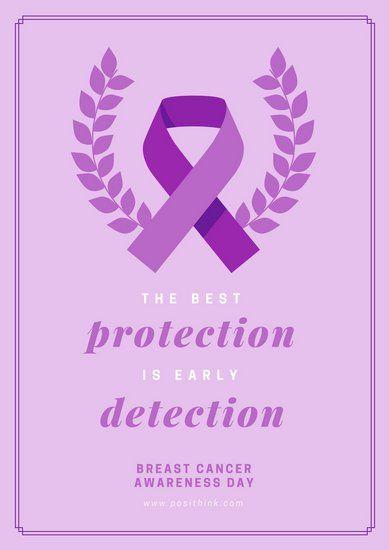 Purple Ribbon Logo - Purple Ribbon and Laurel Breast Cancer Awareness Poster - Templates ...