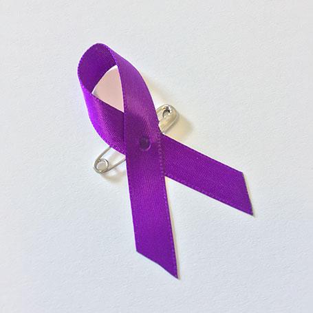 Purple Ribbon Logo - Purple Ribbon (Material) Pin - In Memory - Pancare Foundation