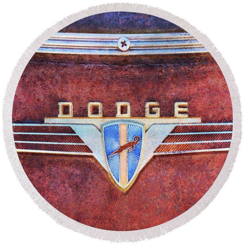 Old Red Dodge Logo - Old Dodge Ram Logo Vintage Round Beach Towel for Sale by R ...