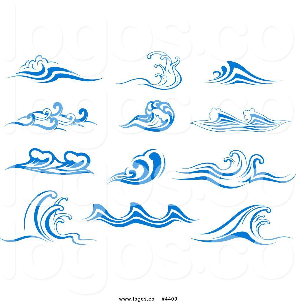Blue and White Wave Logo - Royalty Free Blue And White Ocean Waves Logo By Seamartini Graphics