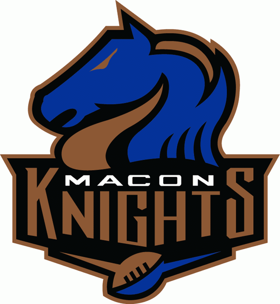 Knights Sports Logo - Macon Knights Primary Logo - Arena Football 2 (AF2) - Chris ...