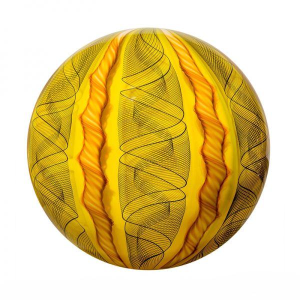 Black and Yellow Sphere Logo - Mark Matthews: 12 Cane Filigrana Sphere, Yellow & Black. Corning