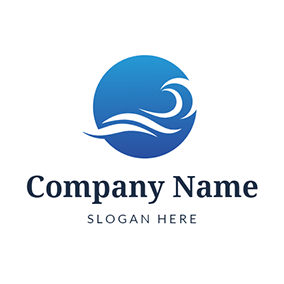 White with Blue Circle Company Logo - Free Water Logo Designs | DesignEvo Logo Maker