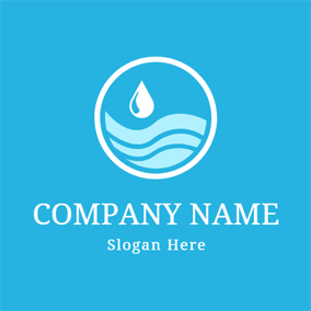 Blue and White Wave Logo - Free Water Logo Designs | DesignEvo Logo Maker