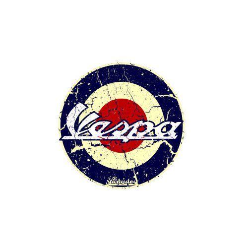 Old Vespa Logo - Vespa Red, White and Blue Roundel Sticker: Amazon.co.uk: Sports ...