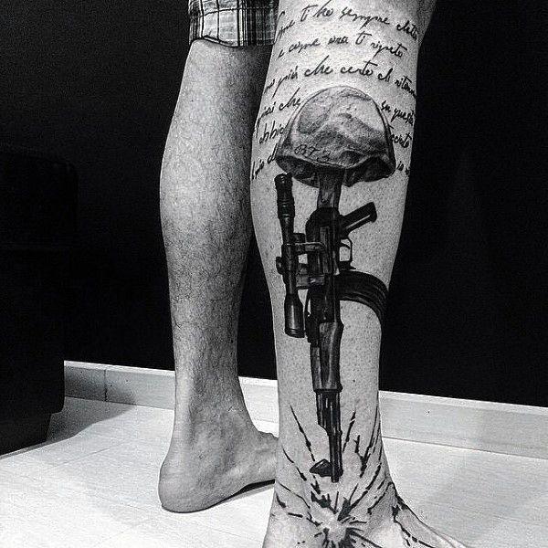 Leg Piece Black and White Logo - The 85 Best Leg Tattoos for Men | Improb