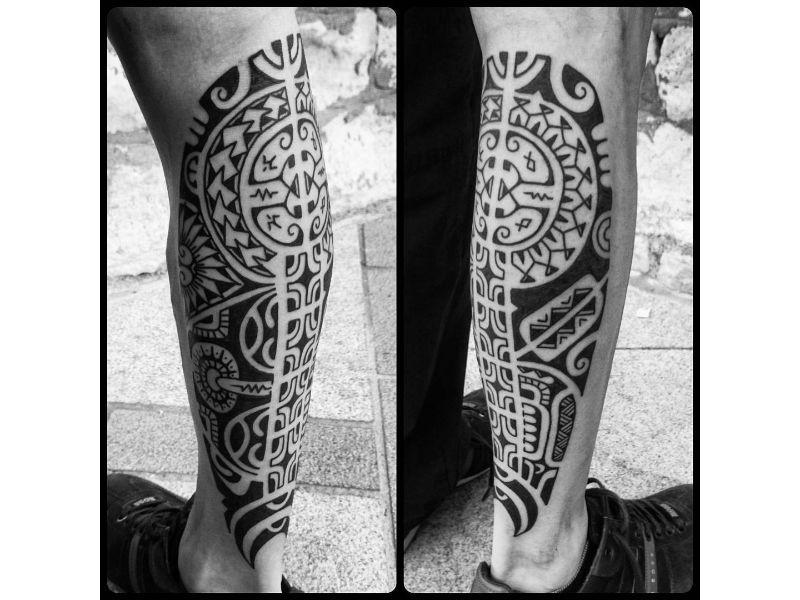 Leg Piece Black and White Logo - The 85 Best Leg Tattoos for Men | Improb