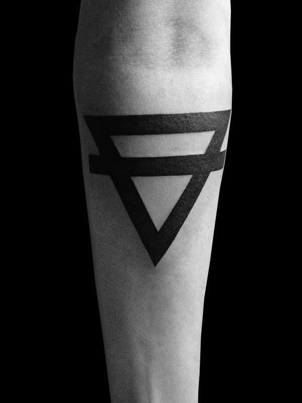 Leg Piece Black and White Logo - 100 Breathtaking Geometric Tattoo Designs