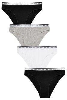 Leg Piece Black and White Logo - High Leg Knickers | Womens Shaping Knickers | Next UK