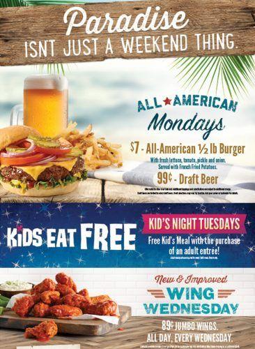 Cheeseburger in Paradise Logo - EXPIRED Weekday Deals at 'Paradise' | EatDrinkDeals