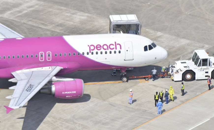 Peach Aviation Logo - Tires on Peach Aviation plane blow upon landing in Fukuoka; no one ...