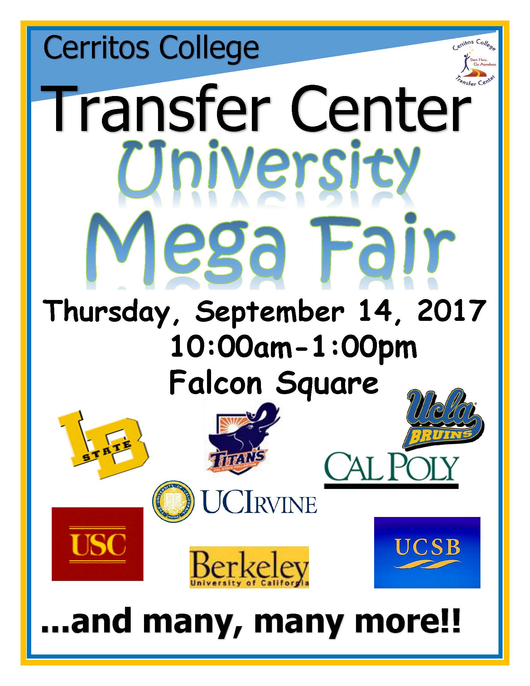 Yellow Square with Jara Logo - University Mega Fair on Thursday!