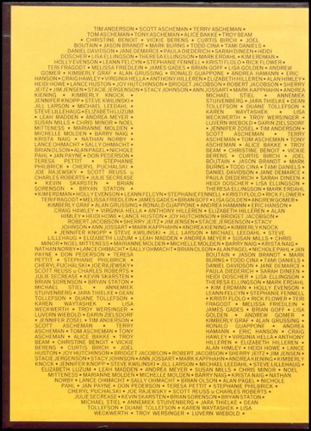 Yellow Square with Jara Logo - Explore 1988 Benson High School Yearbook, Benson MN - Classmates
