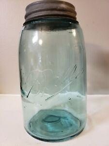 Triple L Logo - Antique 1896-1910, blue-green Ball Triple L logo canning jar with ...