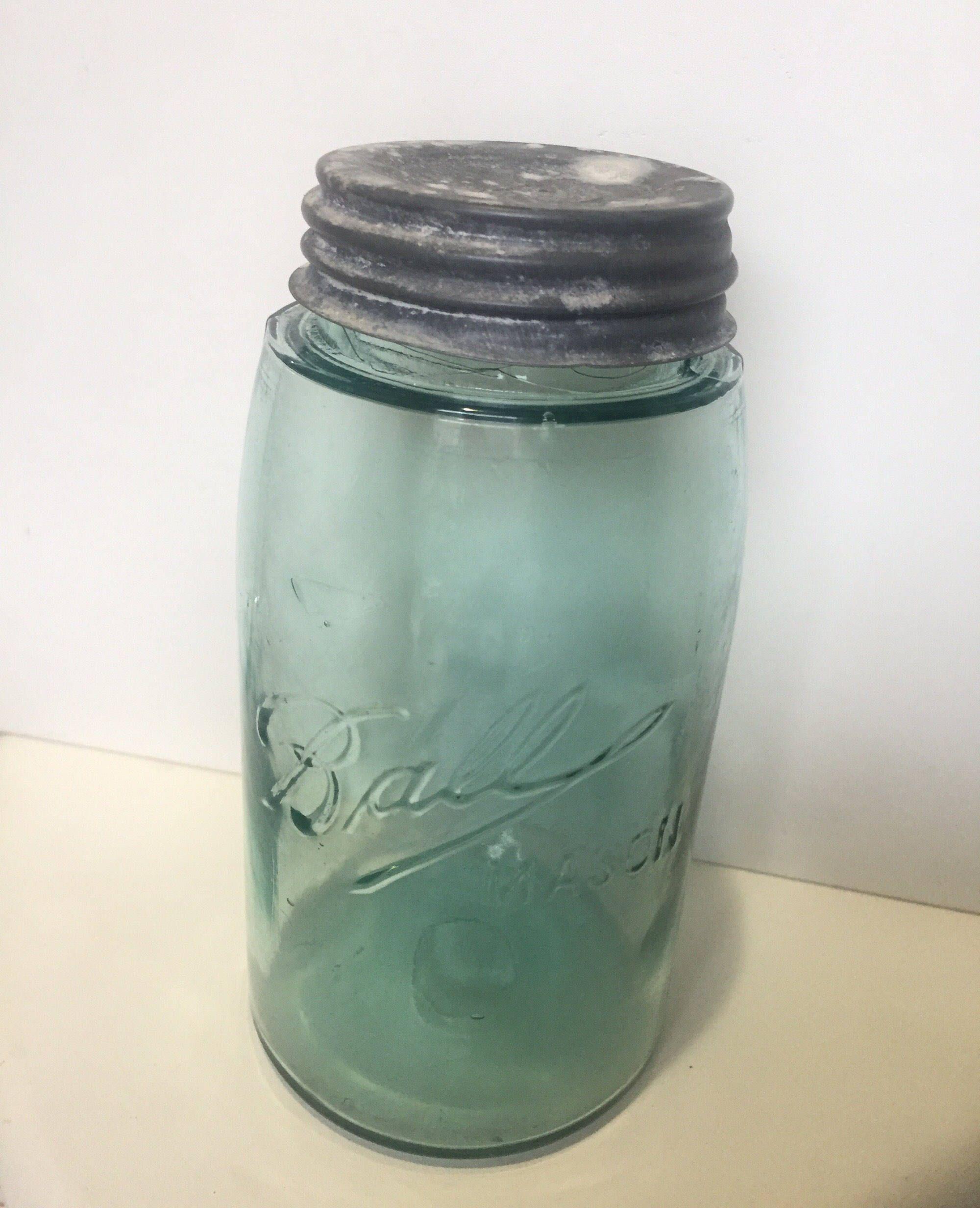 Triple L Logo - Antique blue ball jar rare 1 quart 1910-1913 triple L logo with zinc ...
