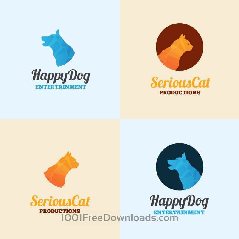 Abstract Cat Logo - Free Vectors: Dog and cat logo template