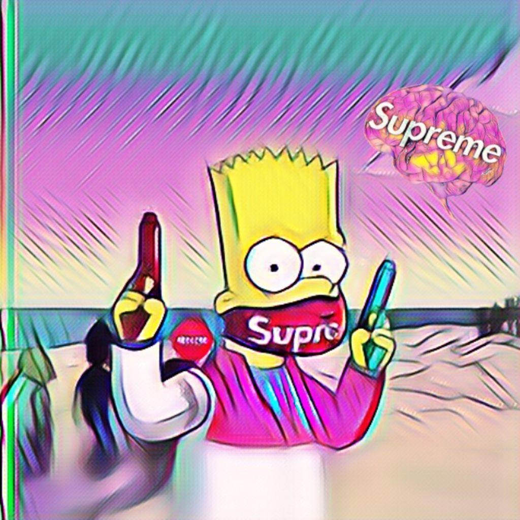 Bart BAPE Supreme Logo - freetoedit bart simpson bartsimpson supreme bape thesim