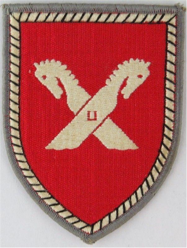 Crossed Horses Logo - German 3rd Panzer Division Horse Heads Rope Edged Shield