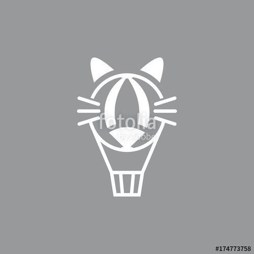 Abstract Cat Logo - abstract cat balloon logo design