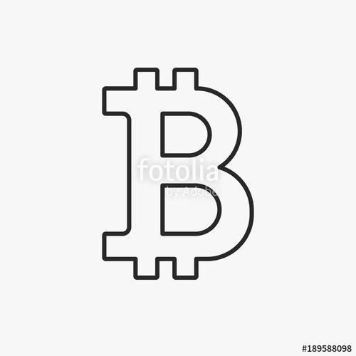 Bitcoin Vector Logo - Bitcoin outline icon, vector line sign, payment symbol, coin logo
