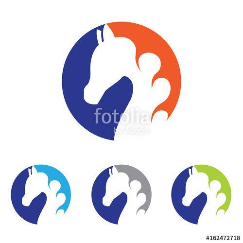 Horse in Circle Logo - Horse Head Circle Simple Logo Symbol Template Stock image