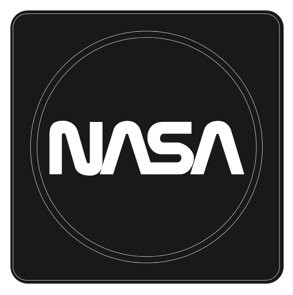 Black NASA Logo - Modern Coaster Worm Logo