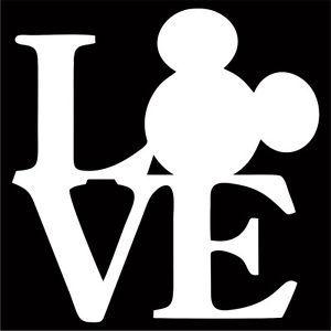 Mickey Mouse Love Logo - Mickey Mouse LOVE Vinyl Decal / Sticker - Choose Color & Size ...