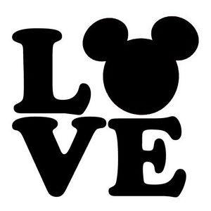 Mickey Mouse Love Logo - LOVE Mickey Mouse Ears Heart Vinyl Decal Sticker Disney Custom ...