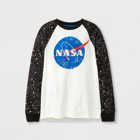 Black NASA Logo - Boys' NASA Logo Long Sleeve Graphic T Shirt