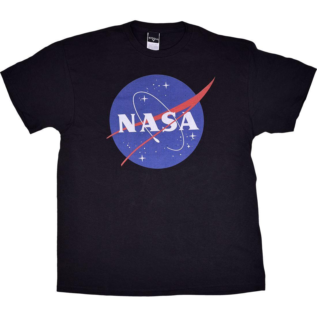Black NASA Logo - Space NASA Logo Black T Shirt Tee Liquid Blue