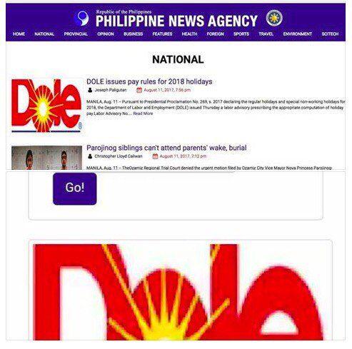 Orange News Agency Logo - The wrong Dole logo and other Philippine News Agency blunders - NOLISOLI