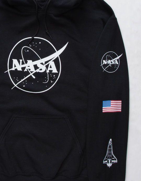 Black NASA Logo - NEON RIOT NASA Logo Mens Hoodie
