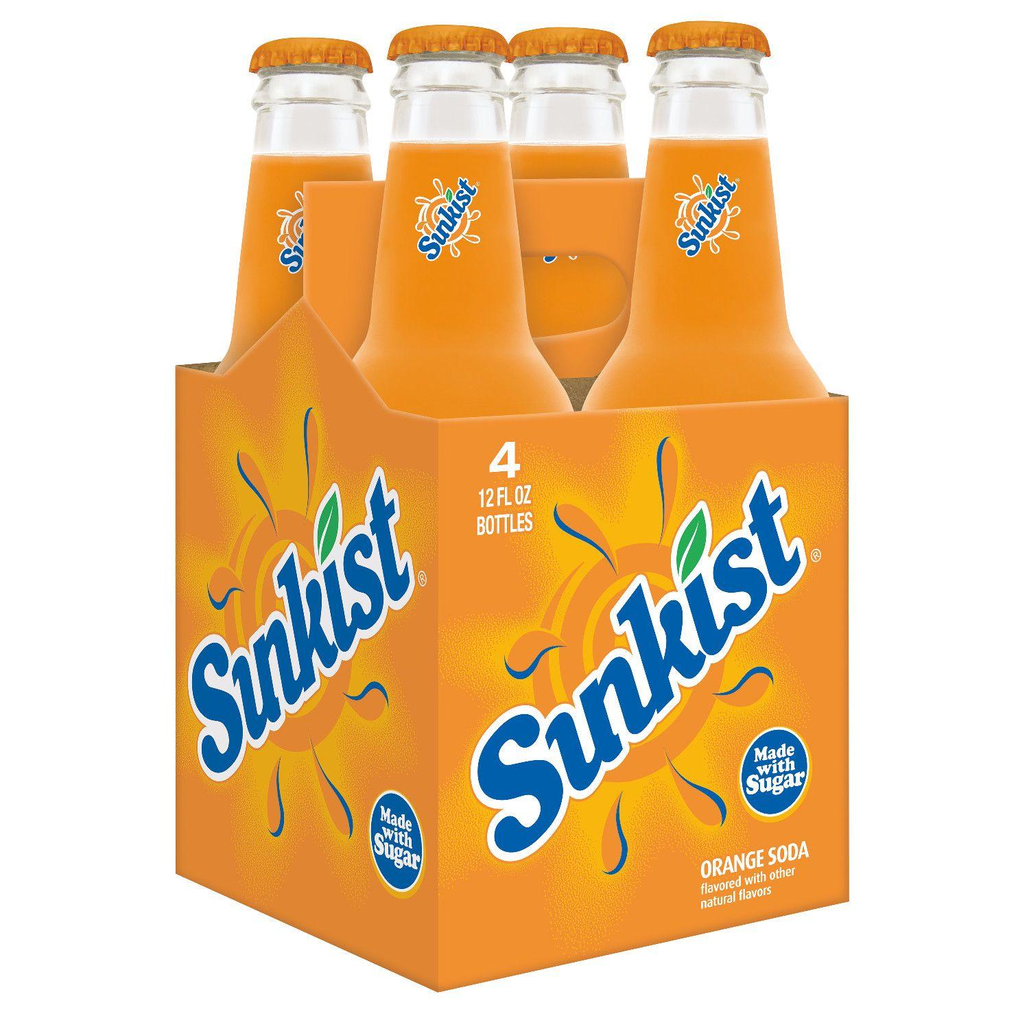 Sunkist Soda Logo - Sunkist Orange Soda Made with Sugar, 12 fl oz, 4 pack - Walmart.com