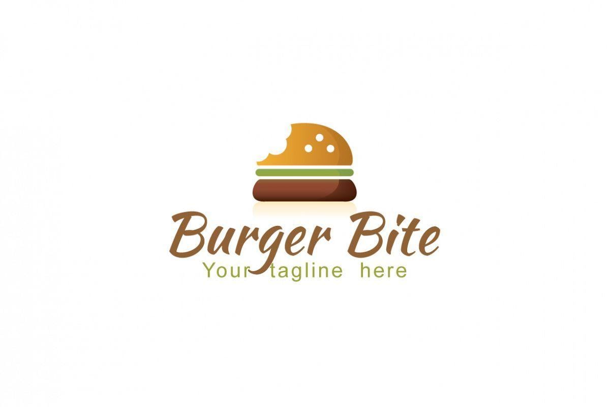 Fast Food Logo - Burger Bite Food Logo Design Template