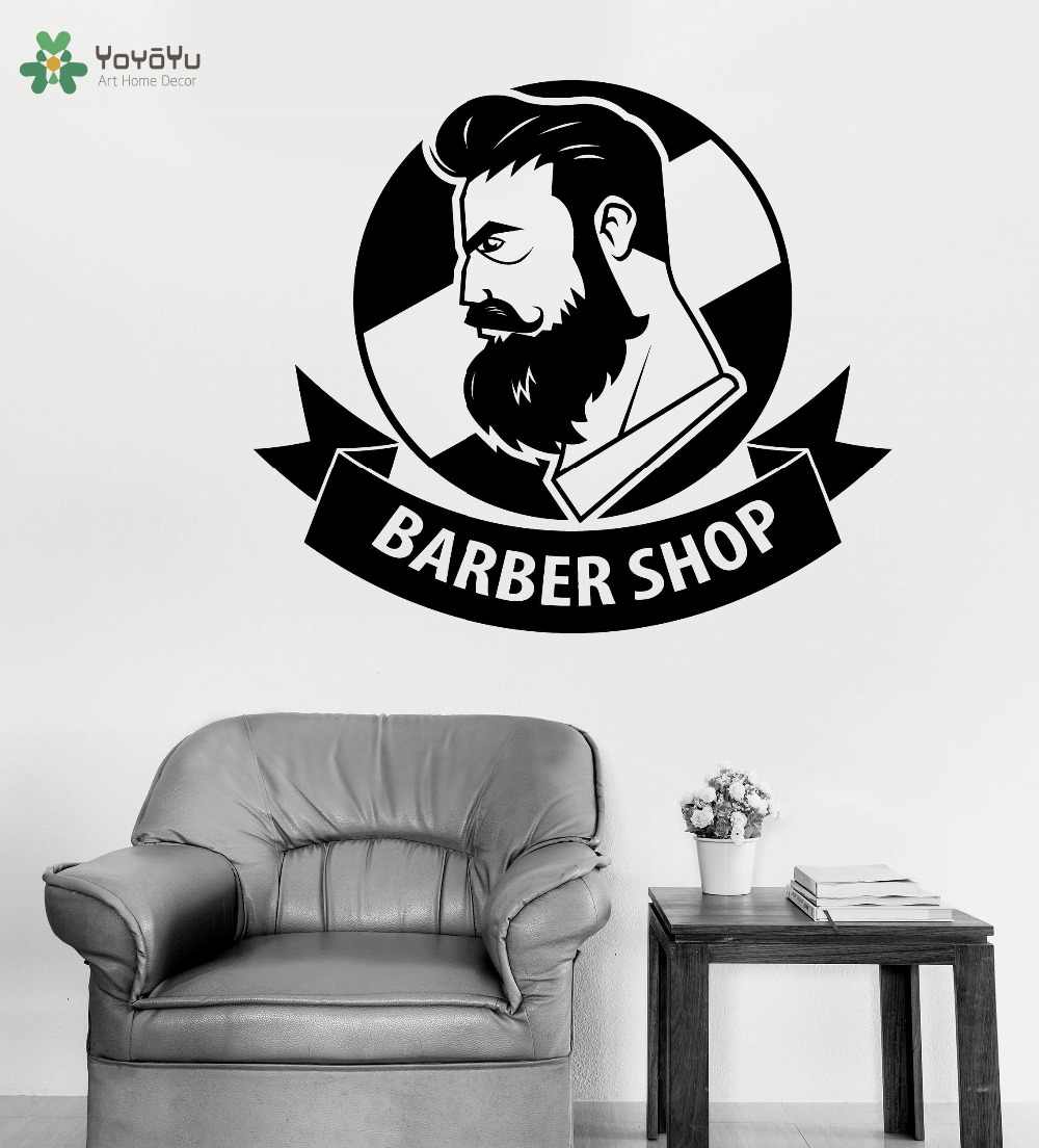 Detail Shop Logo - Detail Feedback Questions about Barber Shop Logo Wall Sticekrs Man