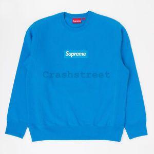 Baby Blue Supreme Box Logo - Supreme FW18 Box Logo Crewneck split hooded long sleeve sweatshirt ...