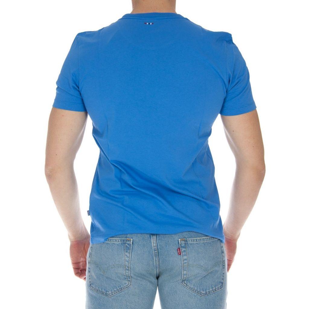 Light Blue Box Logo - Napapijri Men's T Shirt Box Logo BC2 LIGHT BLUE