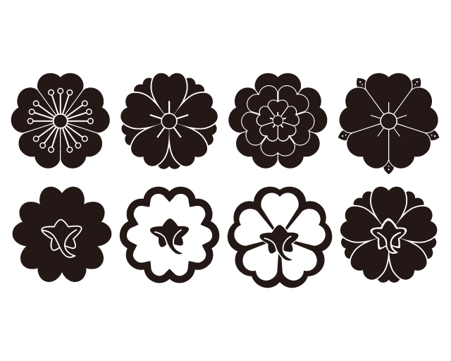 Japanese Flower Logo - SAKURA KAMON family crest for Japanese cherry Japan Vector | logo ...
