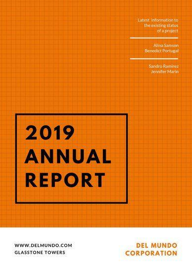 Orange Corporate Logo - Orange Black Grid Corporate Modern Annual Report