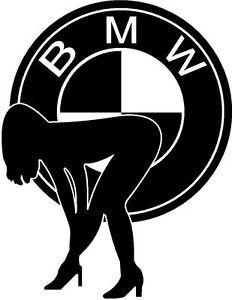 Girl Black and White Logo - Girl Bent over + BMW logo, Truck, Lorry, Van & Car