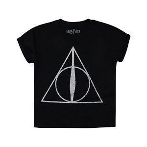 Girl Black and White Logo - Harry Potter Hallows Shirt